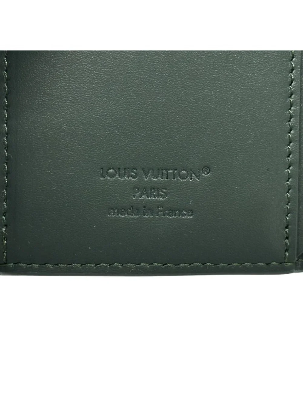 Louis Vuitton Wallet Aerogram Trifold Wax Calf Leather Victor Forest Green